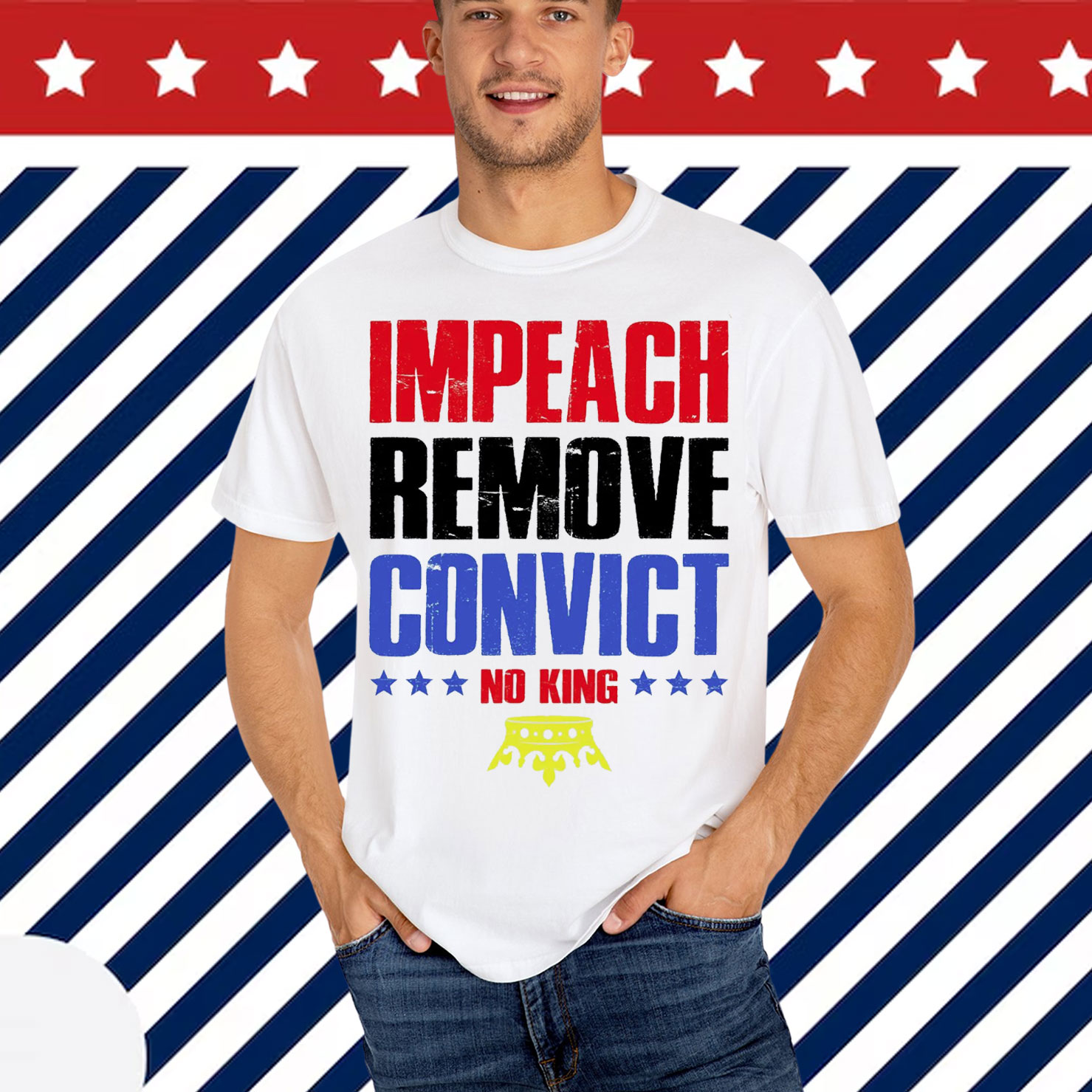 Impeach Remove Convict No Kings Anti Trump Shirt